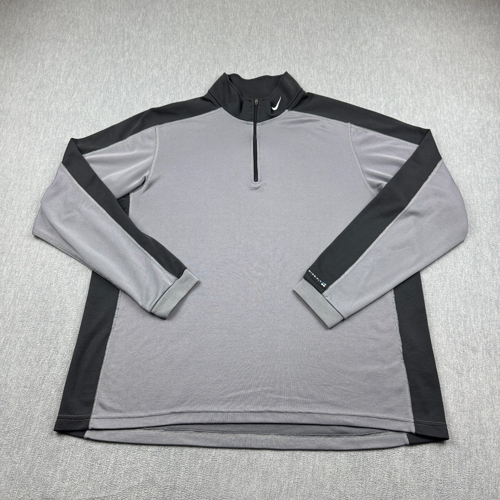 Vintage Nike Pullover Men XL Gray 1/4 Zip Dri-Fit Activewear Top Made In USA 90s